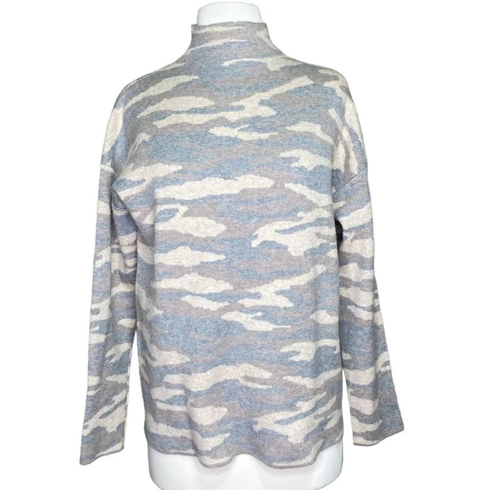 Tahari Mock Neck Sweater Neutral camo Medium